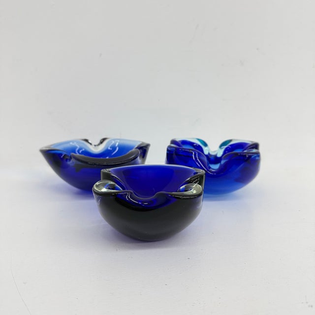 Mid-Century Blue Murano Glass Bowls, 1970s, Set of 6 For Sale - Image 14 of 18