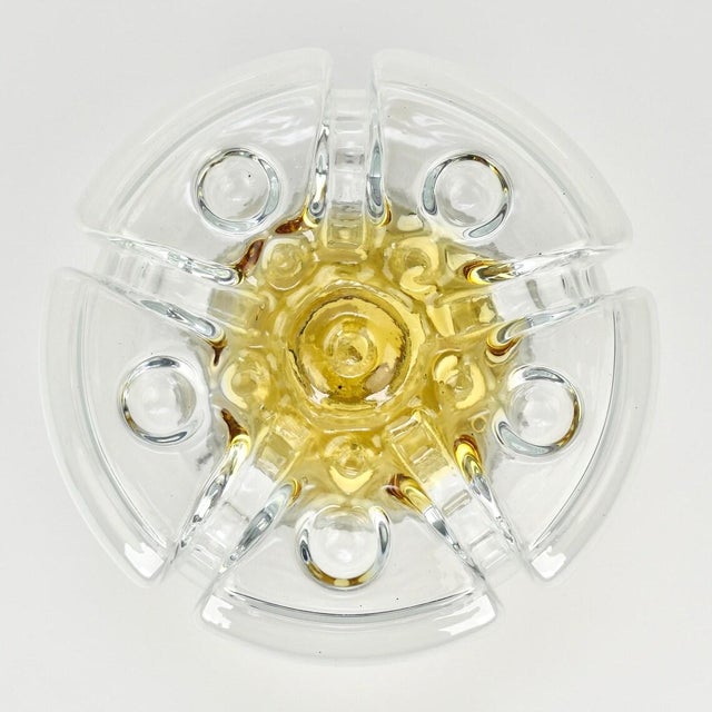 Beautiful vintage flush mount or wall sconce. Made in Italy in the 1960s. Great condition, undamaged glass. Some black...