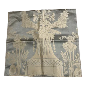 Vintage Double Sided Blue Silver Fabric Remnant