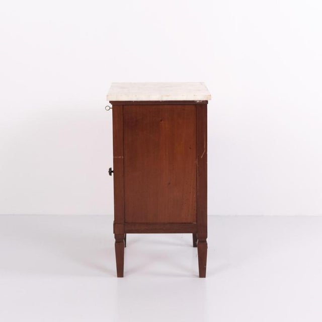 Mahogany Bedside Table with Marble Top, 1930s For Sale - Image 3 of 11