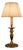 Vintage Brass Candlestick Table Lamp with Green Accent, 1950s For Sale