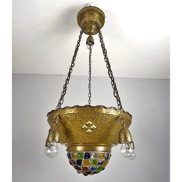 Large Art Nouveau Ceiling Lamp, 1900s For Sale - Image 14 of 14