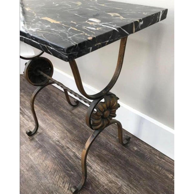 Antique French Wrought Iron Marble Top End Table Chairish