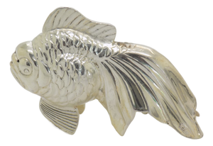 Vintage Hungarian Silver Tropical Fish Shaped Salt and Pepper Shaker, 1950s