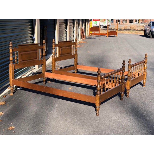 Ethan Allen Traditional Maple Twin Beds a Pair Chairish