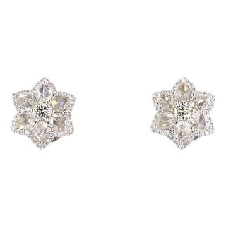 0.54 Carat Diamond Gold Earrings, Pair For Sale