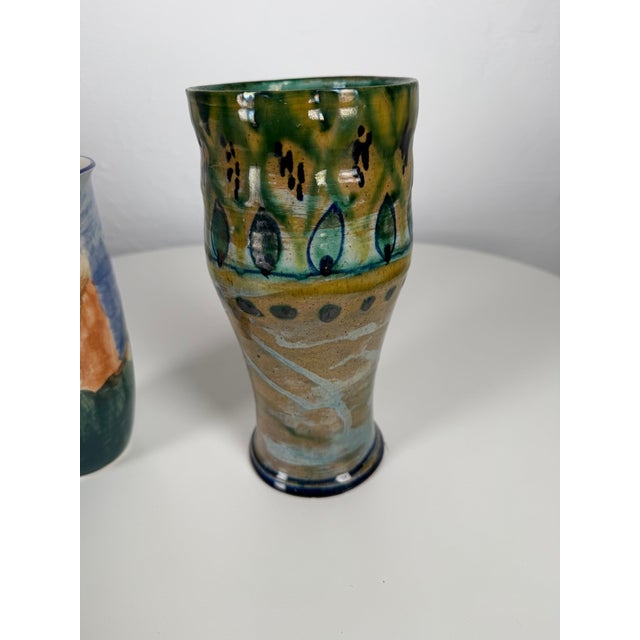 Danish Ceramic Vases from Vensø Danmark & Studio Pottery, 1970s, Set of 2 For Sale - Image 6 of 11