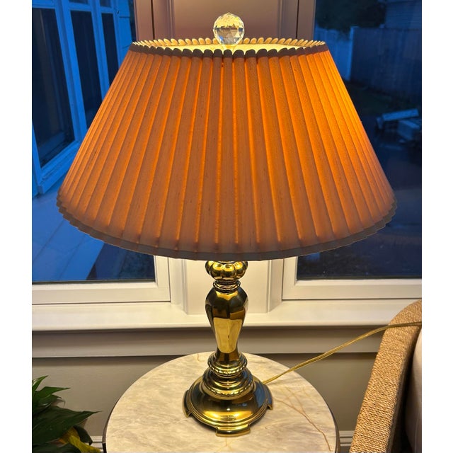 Brass Vintage Stiffel Style Brass Lamp With Double Sockets For Sale - Image 8 of 12