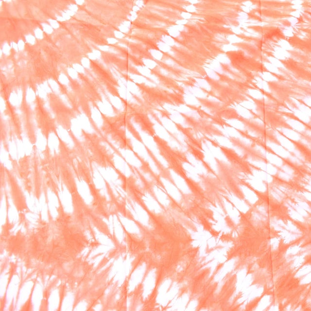 Early 20th Century Early 20th Century Yoruba Tie Dyed Orange Textile Nigeria 68x48 inch For Sale - Image 5 of 7