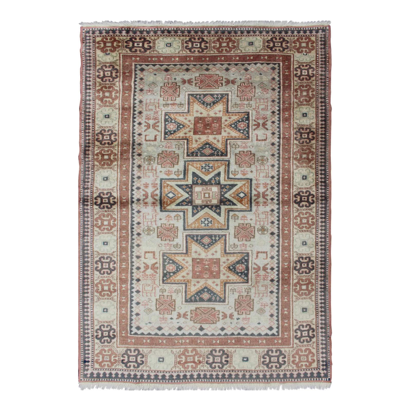 Vintage Turkish Medallion Rug With Tribal Medallion Design | Chairish