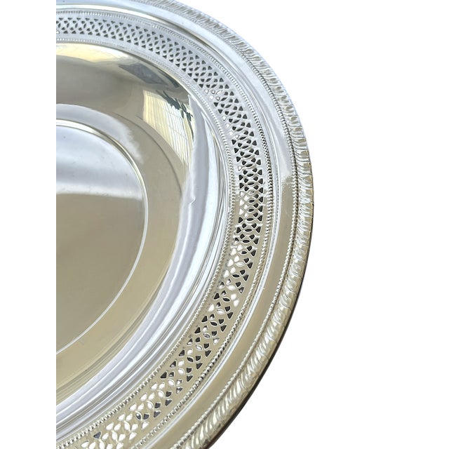 English 1950s Cartier Sterling Silver Pierced Gallery Tray For Sale - Image 3 of 12