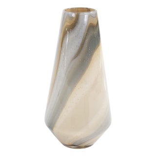 Sand Art Tapered Glass Vase For Sale