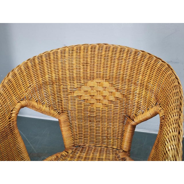Vintage Italian Rattan and Wicker Lounge Set, 1950s, Set of 5 For Sale - Image 17 of 18