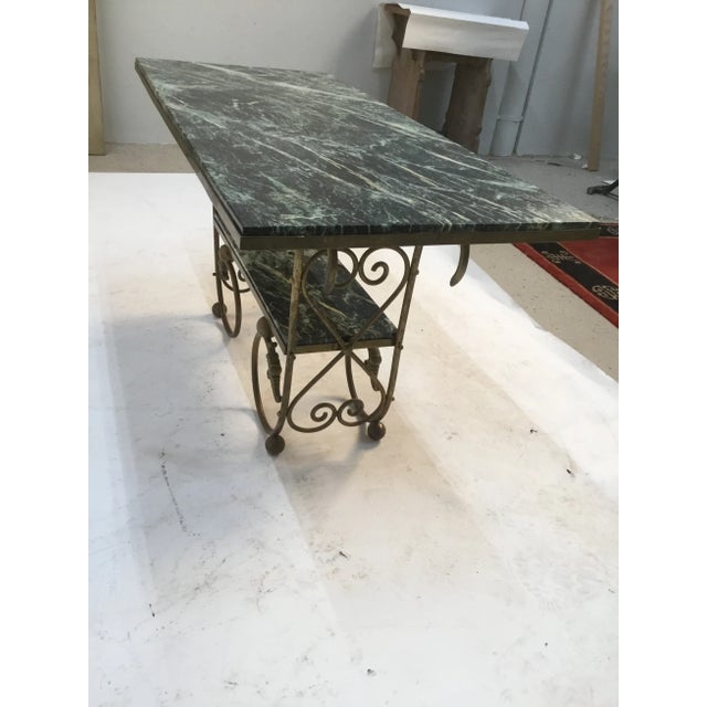 19th Century French Marble and Brass Two-Tier Table For Sale - Image 11 of 12