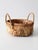 Vintage Handmade Floral Raffia Basket With Braided Handles For Sale - Image 9 of 13