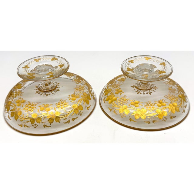 Pair of Belle Époque Gilt Glass Compotes / Dessert Dishes, circa 1890–1910 For Sale - Image 15 of 18