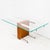 A newly refinished Model 6705 glass-top extension dining table in zebrano and chromed steel, made in the United States...