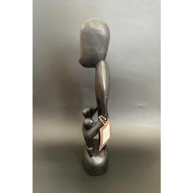 African Wood Carving Family Circle Sculpture From Ghana For Sale - Image 4 of 12