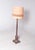 Mid-Century Modern Danish Brass Floor Lamp with Fabric Shade, 1950 For Sale - Image 3 of 8