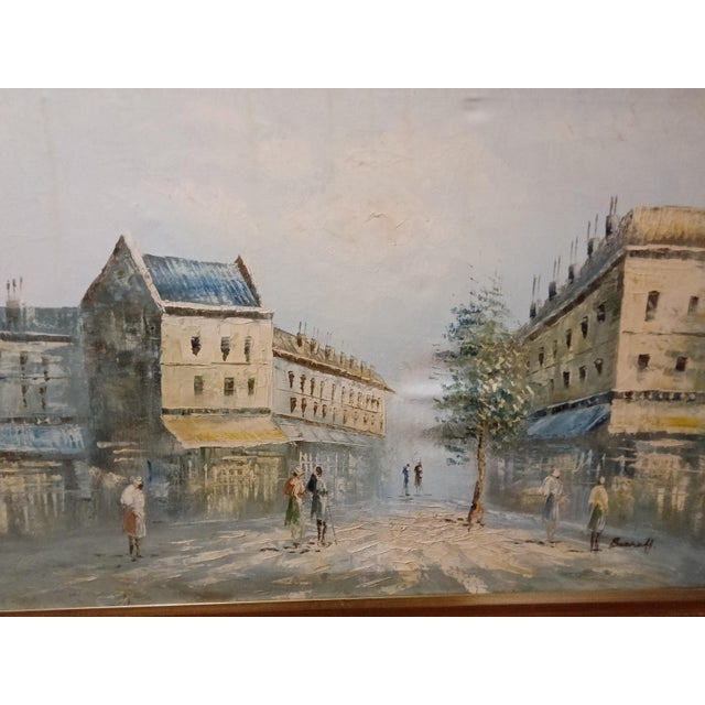 1970s 1890s Caroline Burnett Impressionist Painting With a Gilt Custom Frame For Sale - Image 5 of 5