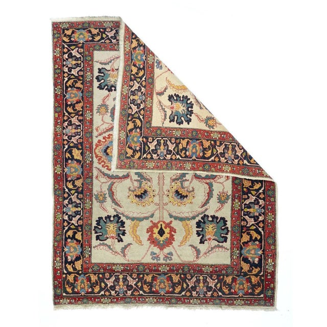 Persian Vintage Red Farahan Persian Area Rug For Sale - Image 3 of 9
