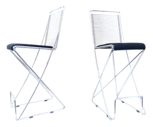 Kreuzschwinger Bar Stools by Till Behrens for Schlubach, 1980s, Set of 2