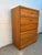 Postmodern Late 20th Century Post-Modern Rounded Edge Honey Oak Five Drawer Highboy Dresser For Sale - Image 3 of 11