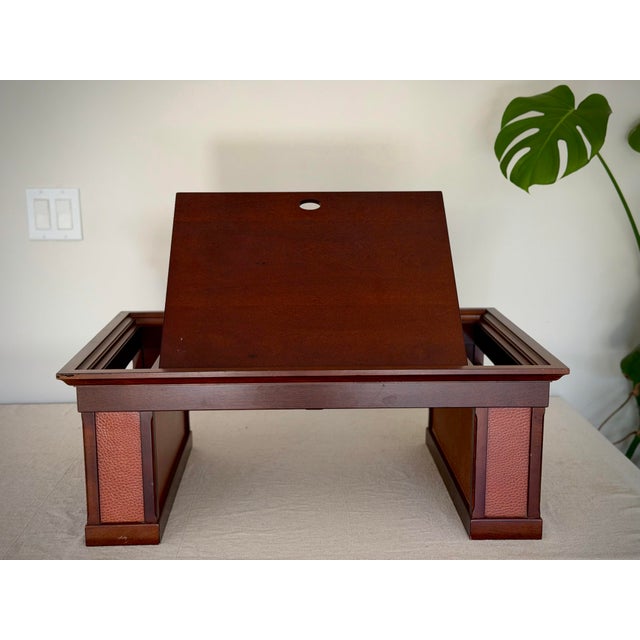 Vintage MCM Mid Century Modern Adjustable Reading Table Bed Desk Breakfast Tray Magazine Rack Sculptural Wood Laptop Stand For Sale - Image 11 of 12