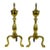 Mid-Century Traditional Federal Arts & Crafts Brass Andirons - A Pair For Sale