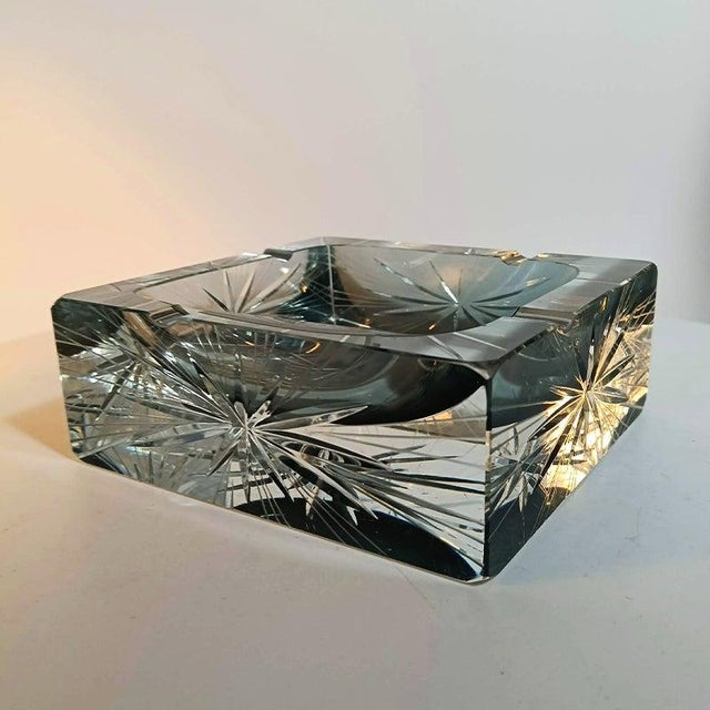 Big Square Ashtray in Murano Glass Attibuted to Mandruzzato, 1970s For Sale - Image 6 of 10