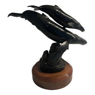 The Whales of Randy Puckett Humpback Whales Bronze Sculpture 94/350 For Sale