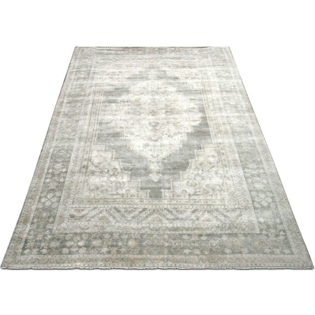 1950s Turkish Oushak Rug For Sale In Los Angeles - Image 6 of 7