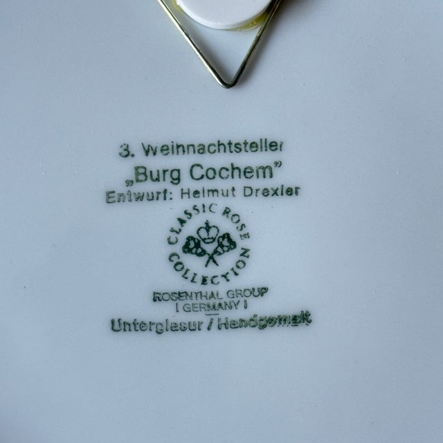 Vintage Classic Rose Collection Cochem Christmas Plate by Helmut Drexler for Rosenthal, Germany, 1976 For Sale - Image 3 of 6