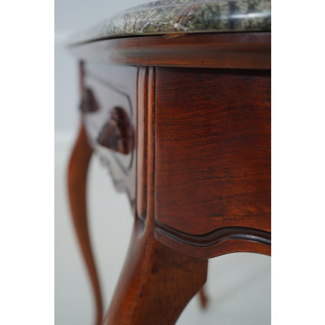 Vintage Victorian Style Mahogany Marble Top 1 Drawer Console Table For Sale - Image 13 of 17