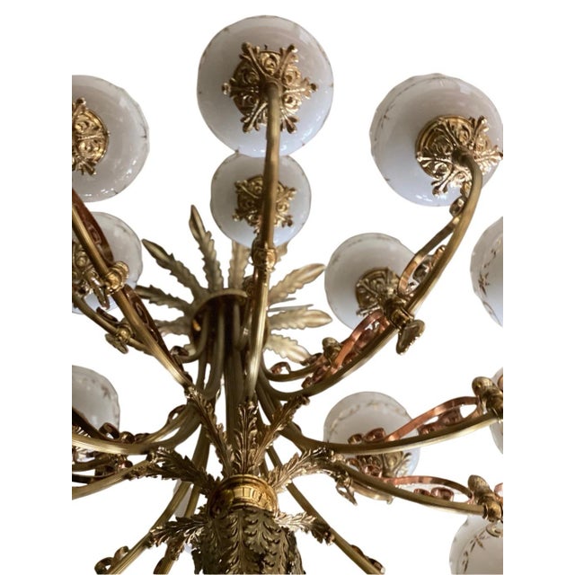 Early 19th Century Art Nouveau Grand 5 Feet Chandelier For Sale - Image 4 of 9