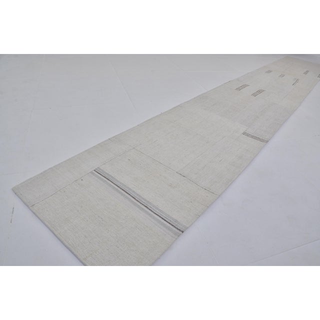 Oushak Vintage Hemp Kilim Rug For Sale - Image 4 of 10