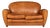 French 2-Seater Tan Sheepskin Leather Sofa For Sale