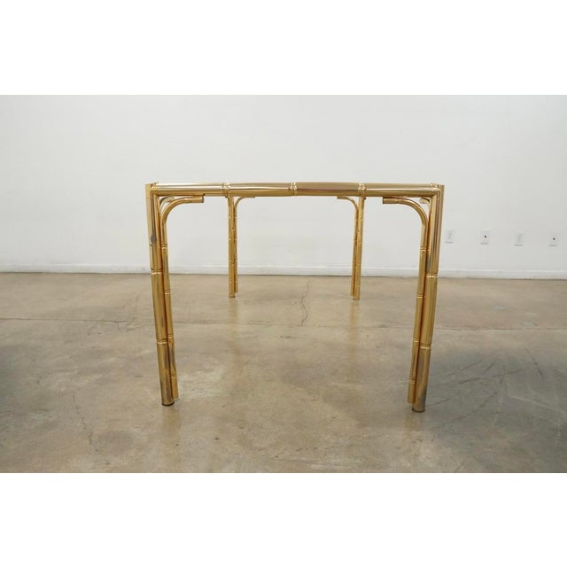 Glass Vintage Mid Century Faux Bamboo Dining Table For Sale - Image 7 of 13