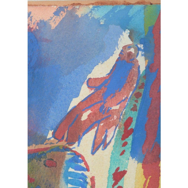 Jens Birkemose, Composition with Animal Motif, 1975, Watercolor on Paper For Sale - Image 4 of 8