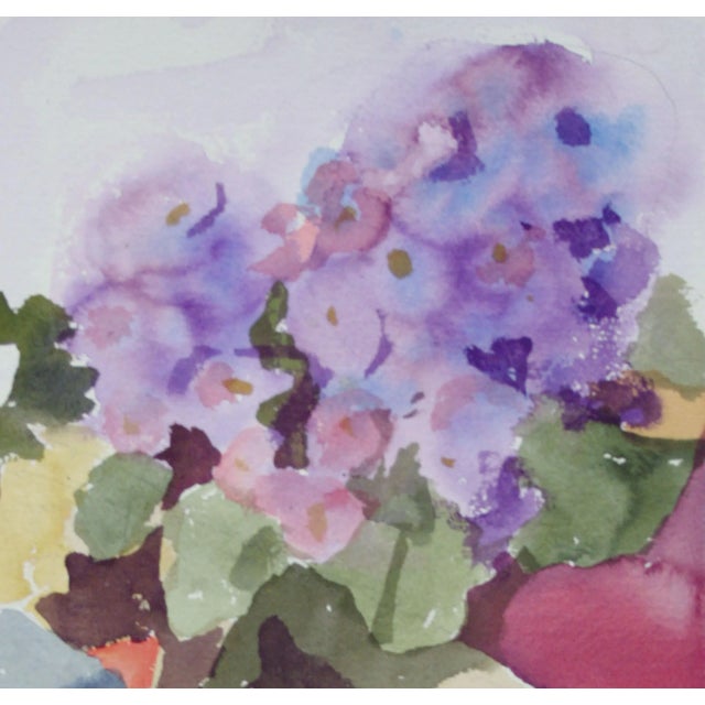 American Vintage Primroses and Fruit Still Life by Les Anderson For Sale - Image 3 of 5