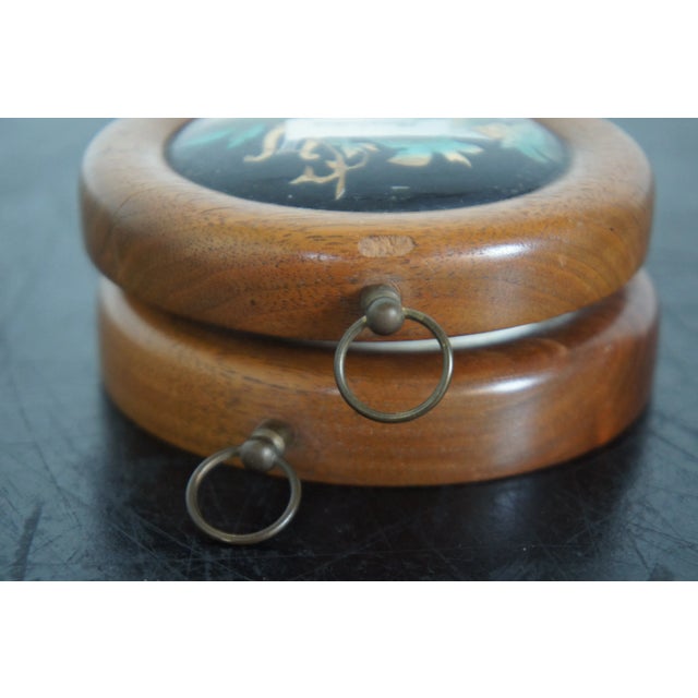 Black Early 20th Century German Porcelain Wood Framed Wall Plaque Sign Congratulations - Set of 2 For Sale - Image 8 of 9