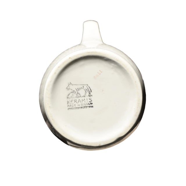 Cream 1920s Boch Frères Keramis Pitcher For Sale - Image 8 of 9