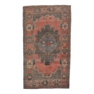 1970s Vintage Persian Handmade Wool Cotton Red Area Rug For Sale