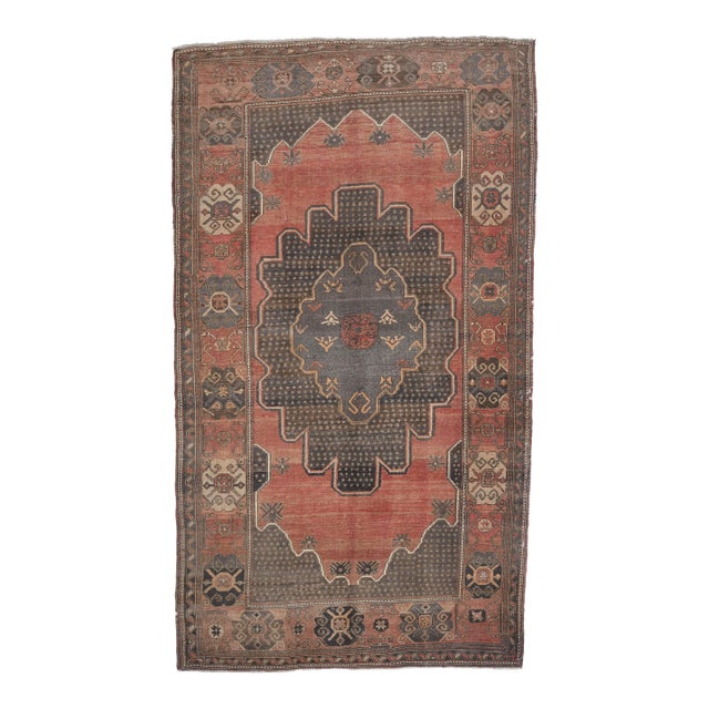 1970s Vintage Persian Handmade Wool Cotton Red Area Rug For Sale
