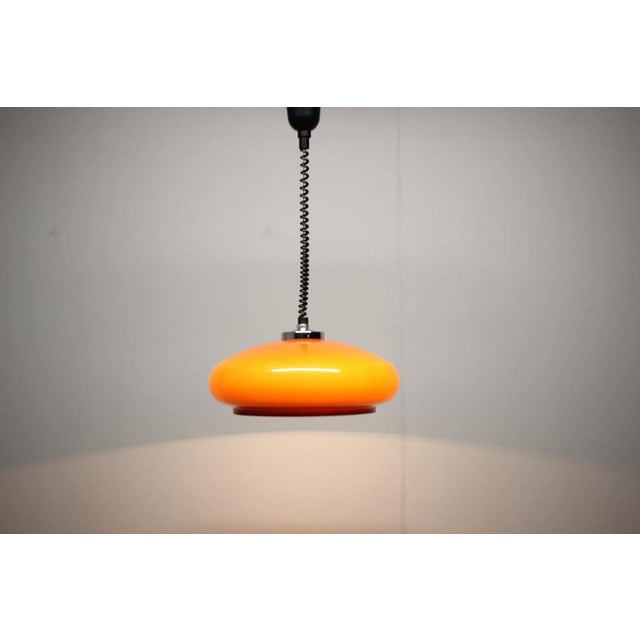 Mid-Century Adjustable Glass Pendant Lamp, Europe, 1970s For Sale - Image 11 of 12