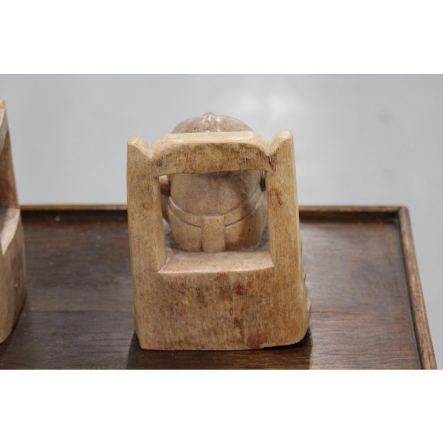 Weeping Buddha Wooden Bookends, 1990s, Set of 2 For Sale - Image 17 of 18