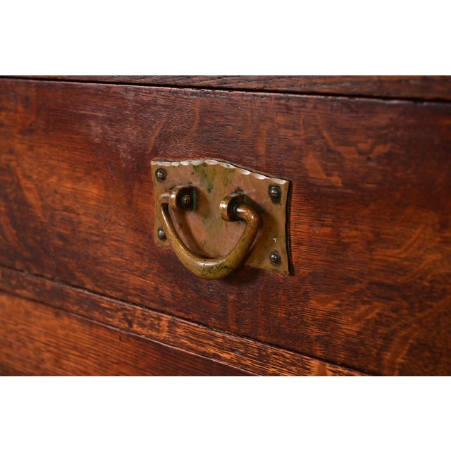 Brown Gustav Stickley Antique Mission Oak Arts & Crafts Strap Hinge Sideboard, Circa 1910 For Sale - Image 8 of 16