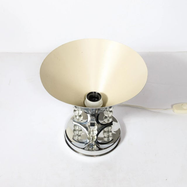 1935 Art Deco Conical Uplight Table Lamp in Chrome With Stacked Glass Ball Detailing For Sale - Image 9 of 11