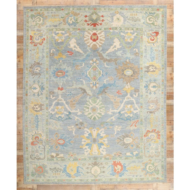 Blue Persian Sultanabad Rug - 10'02 X 12'04 For Sale - Image 9 of 9