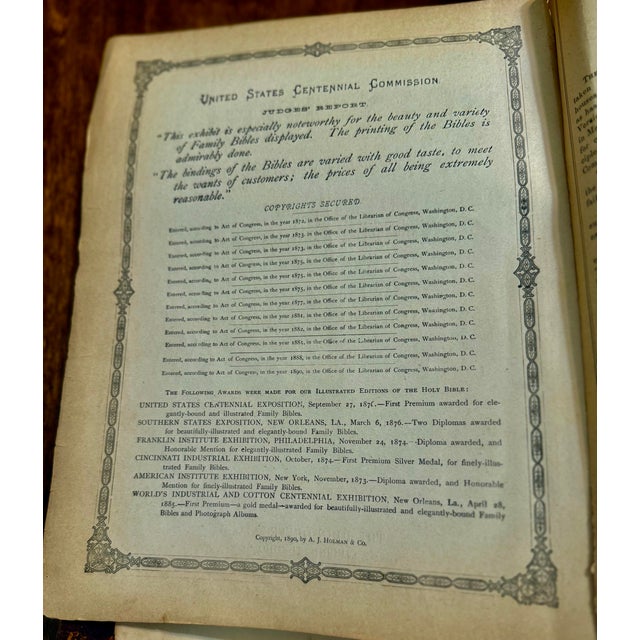 Brass Rare Antique Family Bible For Sale - Image 8 of 12